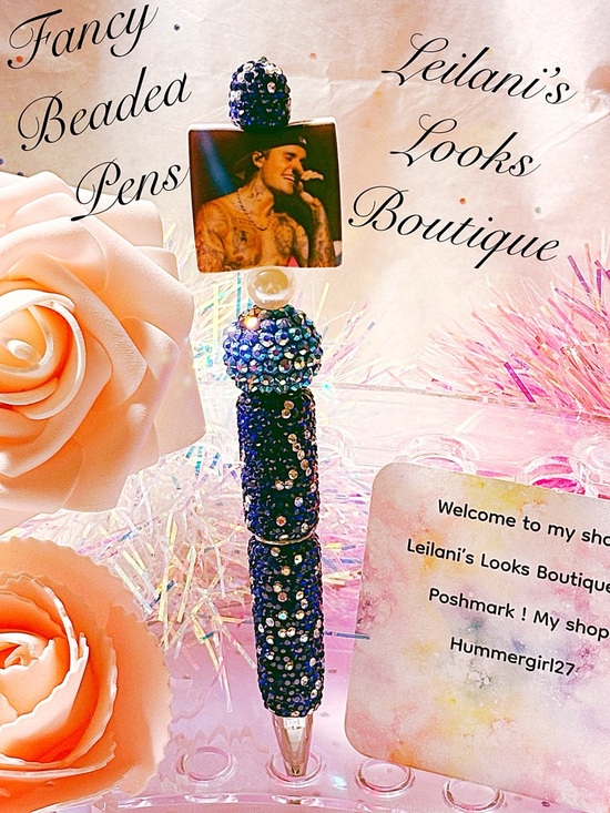 Other - Fancy beaded Pen/gifts/blue beads